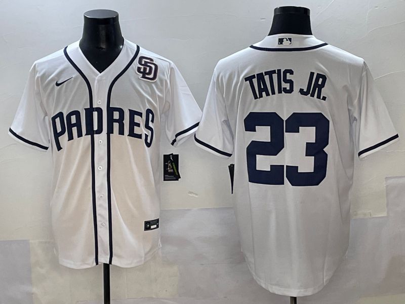 Men 2025 San Diego Padres #23 Tatis jr White Game Nike MLB Jersey style 9->san diego padres->MLB Jersey